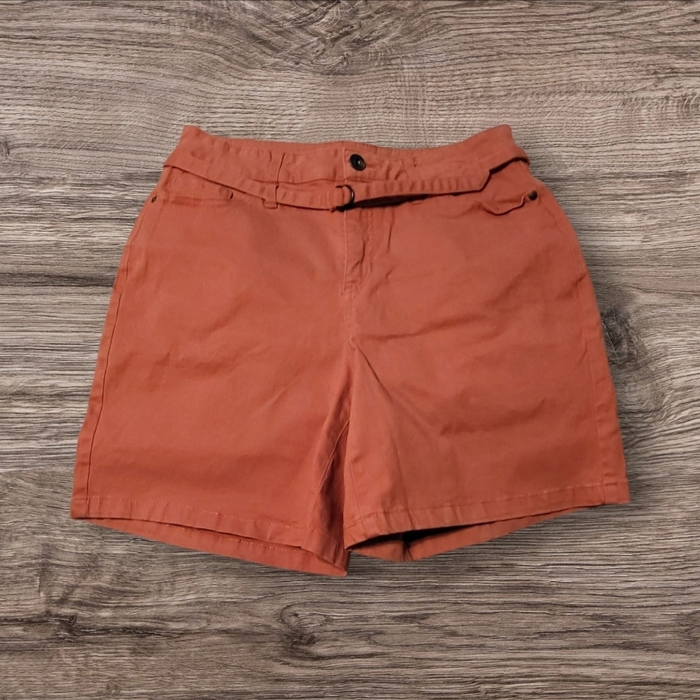 Style & Co. Women's Denim Coral Shorts with Belt, Size 10, NWOT